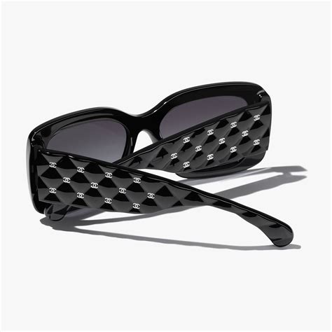 chanel black rectangle sunglasses|Chanel oversized square sunglasses.